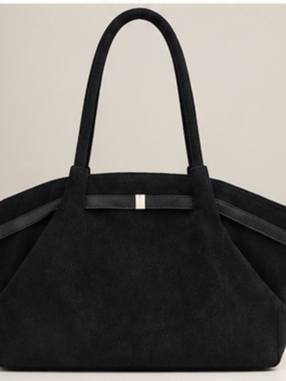 Neiman Marcus Faux Suede Black Tote Bag
